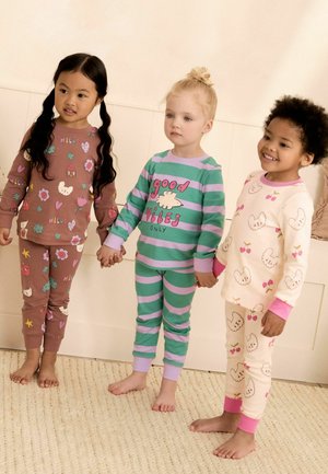 Next, REGULAR FIT - SNUGGLE PYJAMAS 3 PACK .SET - Pidžaamakomplekt - green pink