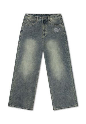Ed Hardy, MENS SLITHERING DRAGON EMBROIDERED XXTRA JEANS - Straight leg jeans - light blue