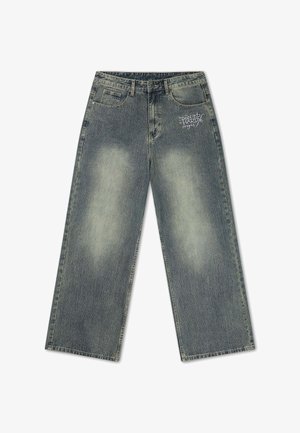 Ed Hardy, MENS SLITHERING DRAGON EMBROIDERED XXTRA JEANS - Straight leg jeans - light blue