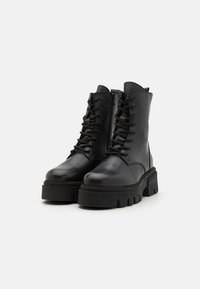 Bianco INDI LACE BOOT - Botine cu șireturi - black