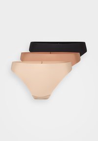 THONG HIGH LEG 3 PACK - Tanga - light brown
