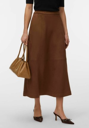 Vero Moda A-LINE SKIRT VMJOSE HIGH WAIST LONG SKIRT - Jupe trapèze - cocoa brown