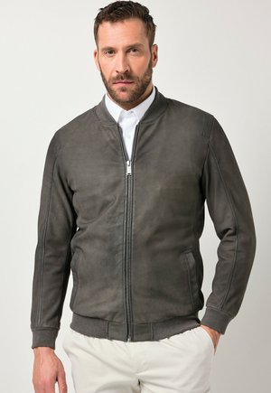 Leren jas - graphite grey