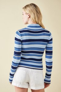 BDG Urban Outfitters STRIPE ZIP THROUGH - Kardigan - blue
