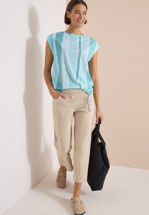 Cecil, T-SHIRT IN BURNOUT OPTIC - T-shirts print - crystal mint