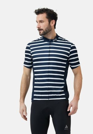 ODLO, FULL ZIP ESSENTIAL PRINT - Cycling-Trikot - dark sapphire  / white
