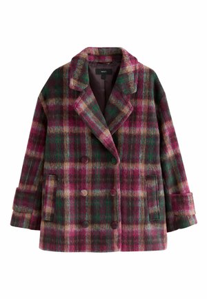 PETITE FIT - DOUBLE BREASTED PEA  - Cappotto corto - pink check