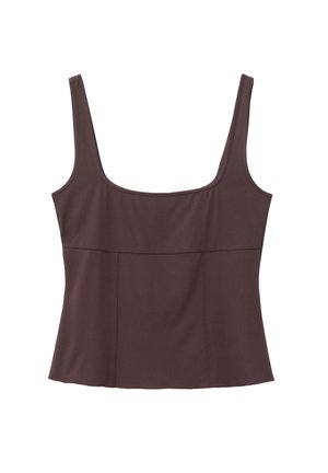 & OTHER STORIES, & OTHER STORIES SQUARE NECK TANK TOP - Débardeur - dark brown