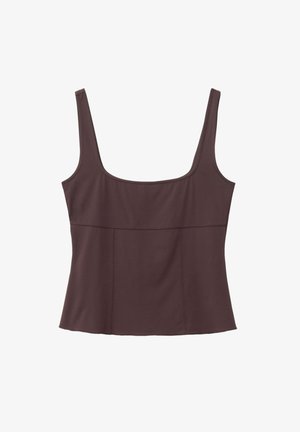 & OTHER STORIES, & OTHER STORIES SQUARE NECK TANK TOP - Topp - dark brown