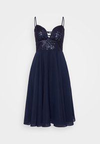 SEQUIN TOP DRESS - Koktajl obleka/za zabavo - navy