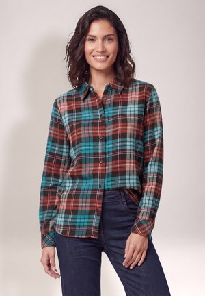 Cecil, LONG-SLEEVE CHECKED SHIRT - Chemisier - dark russet red