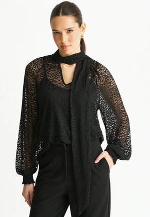 ANIMAL NECK TIE DETAIL - Blouse - black