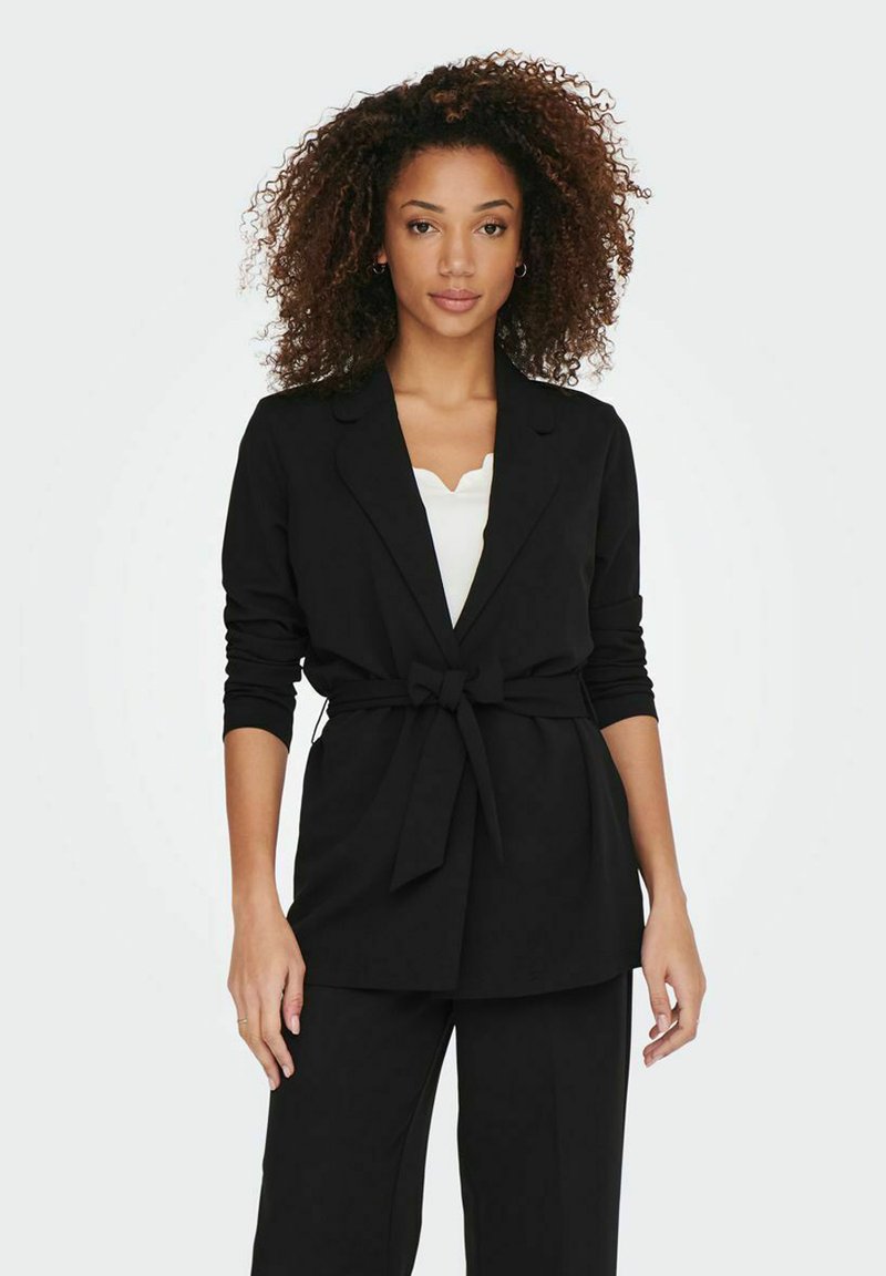 JDY JDYGEGGO LIFE L/S BELT BLAZER JRS - Kort kåpe / frakk - black