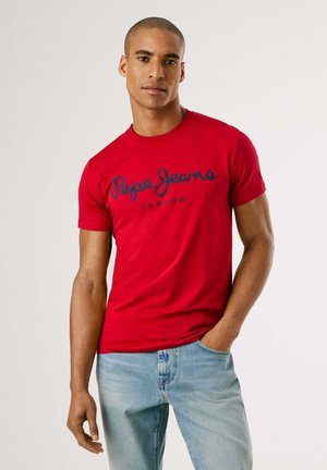 Pepe Jeans ORIGINAL STRETCH  - Print T-shirt - rugby red