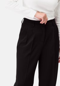 zero WIDE LEG MIT BÜGELFALTE - Nadrágok - black beauty