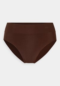SMOOTH HIGH-LEG BRIEFS - Slip - Walnut