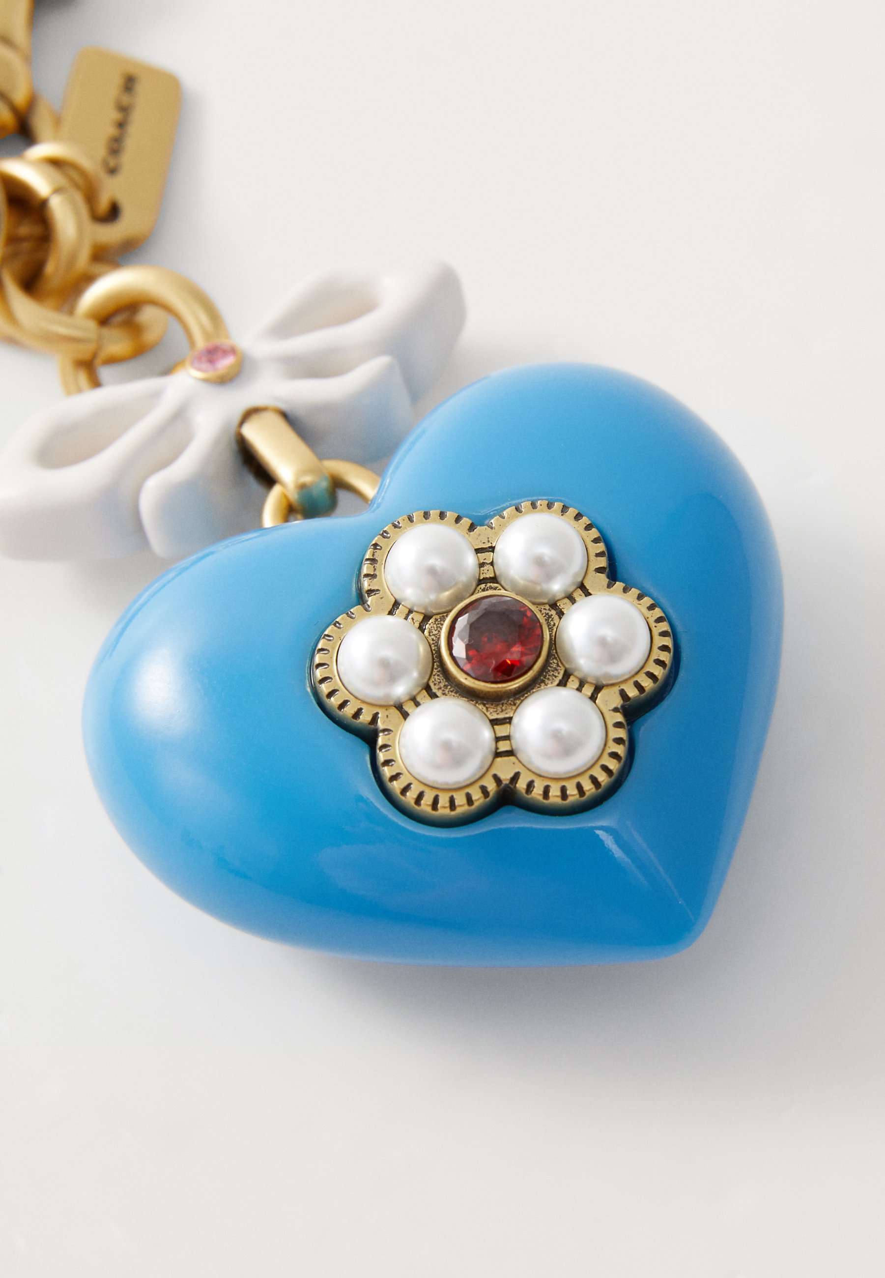 COACH HEART BAG CHARM - Sleutelhanger - blue/multi-coloured/blauw
