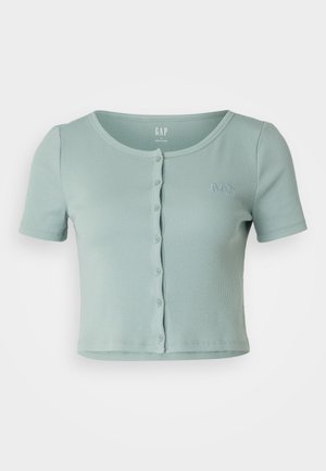GAP, CROPPED CREW - Trükipildiga T-särk - sage