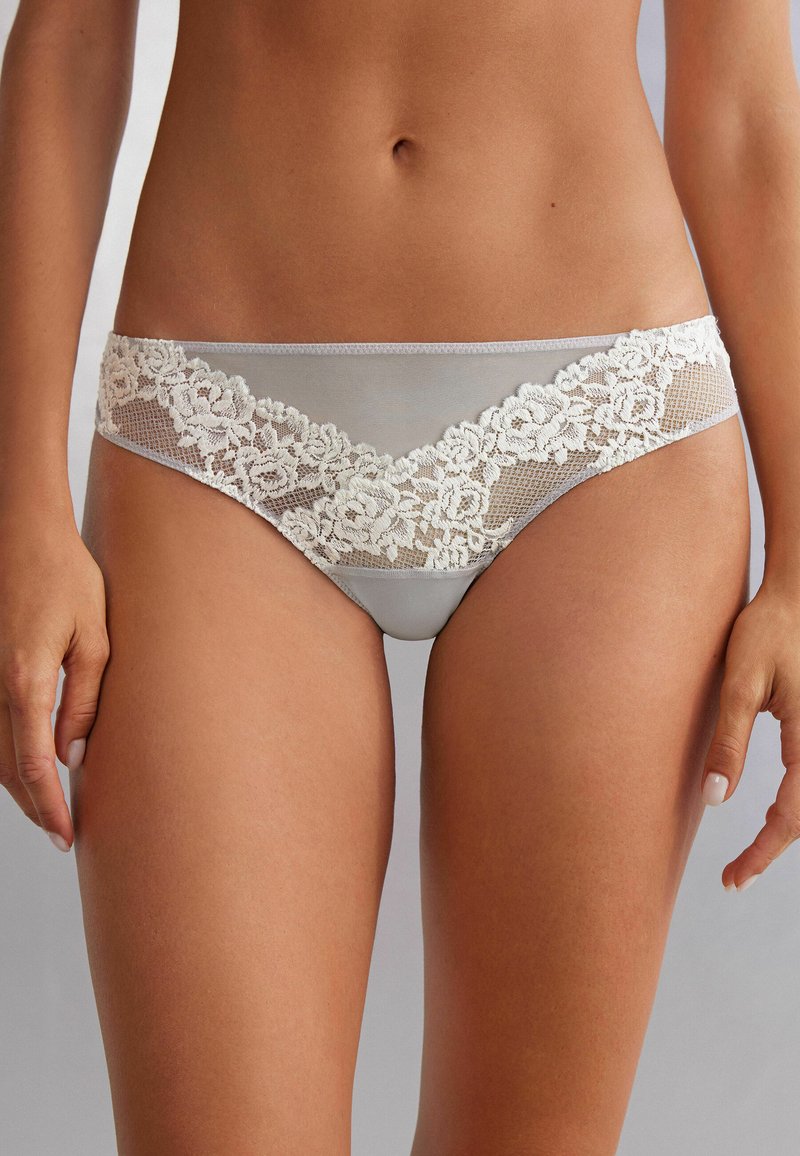 Intimissimi PRETTY FLOWERS - String - weiß j  ice grey talco