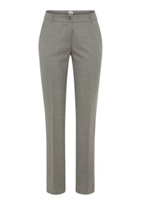 Grijze op maat gemaakte broeken met een rechte pijp design, knoopsluiting, voorzakken en een subtiele geperste stof.