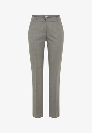 Grijze op maat gemaakte broeken met een rechte pijp design, knoopsluiting, voorzakken en een subtiele geperste stof.