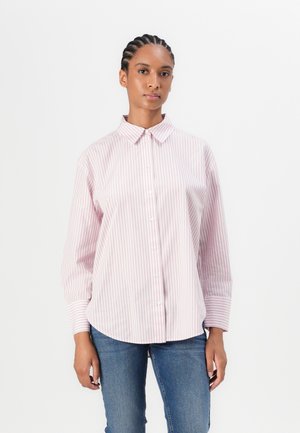 TOM TAILOR BLOUSE SHIRT - Hemdbluse - mid pink/white