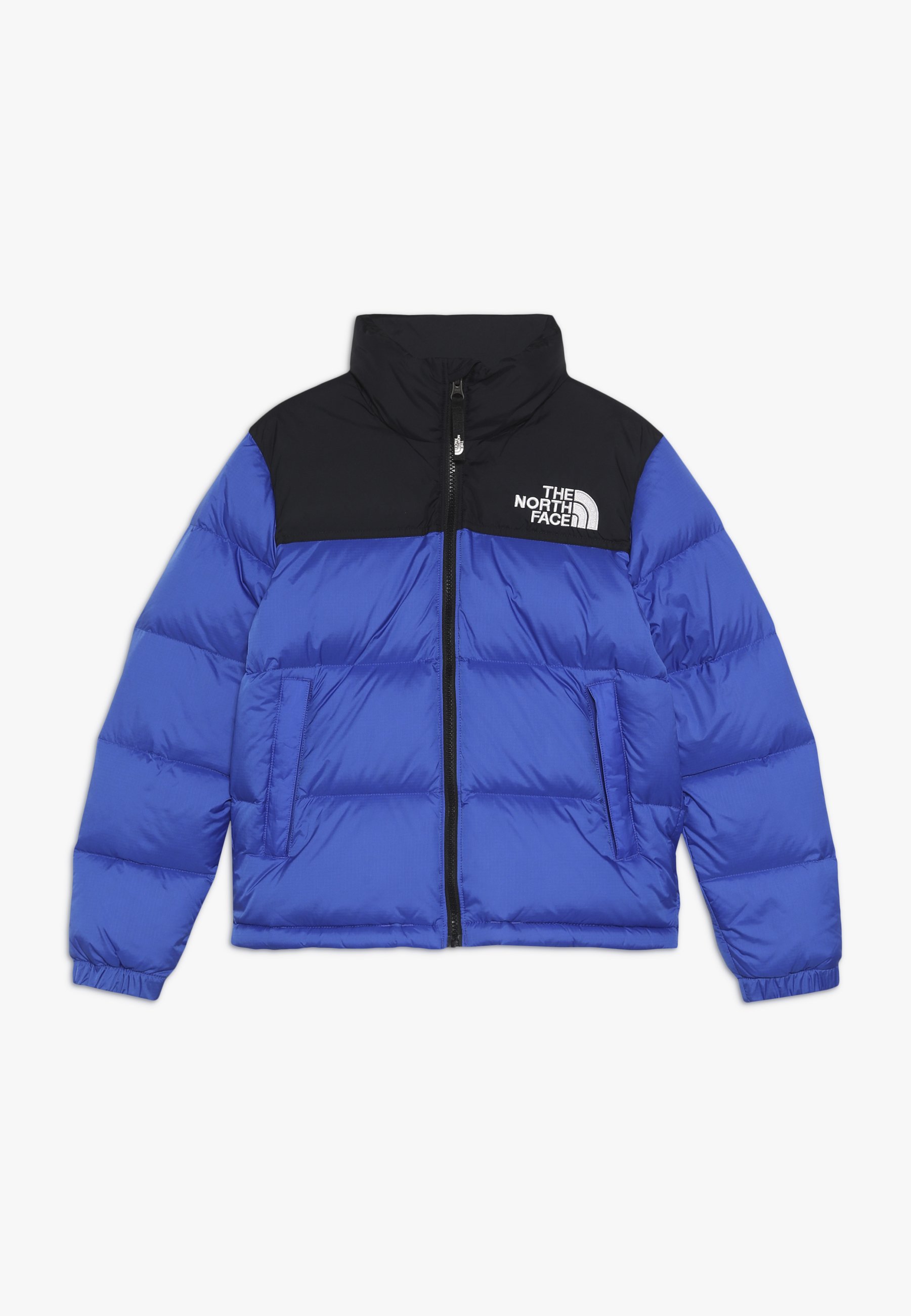 blue north face down jacket
