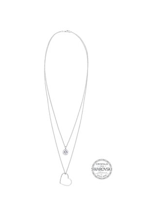 SPARKLING HEART LOVE - MIT KRISTALLEN VON SWAROVSKI® - Necklace - silberfarben