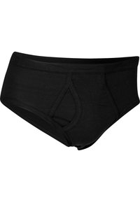 Sorte bomuldsunderbukser med en blød, ribbet tekstur, som har en kontureret pouch og elastisk livrem for komfort og støtte.