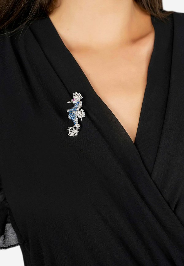 SEAHORSE SAPPHIRE - Brooch - silver4