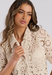 South Beach CROCHET BEACH CO ORD - Camisa - cream