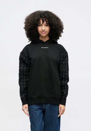KARL LAGERFELD LOGO BOUCLE HOODIE - Kapucnis pulóver - black