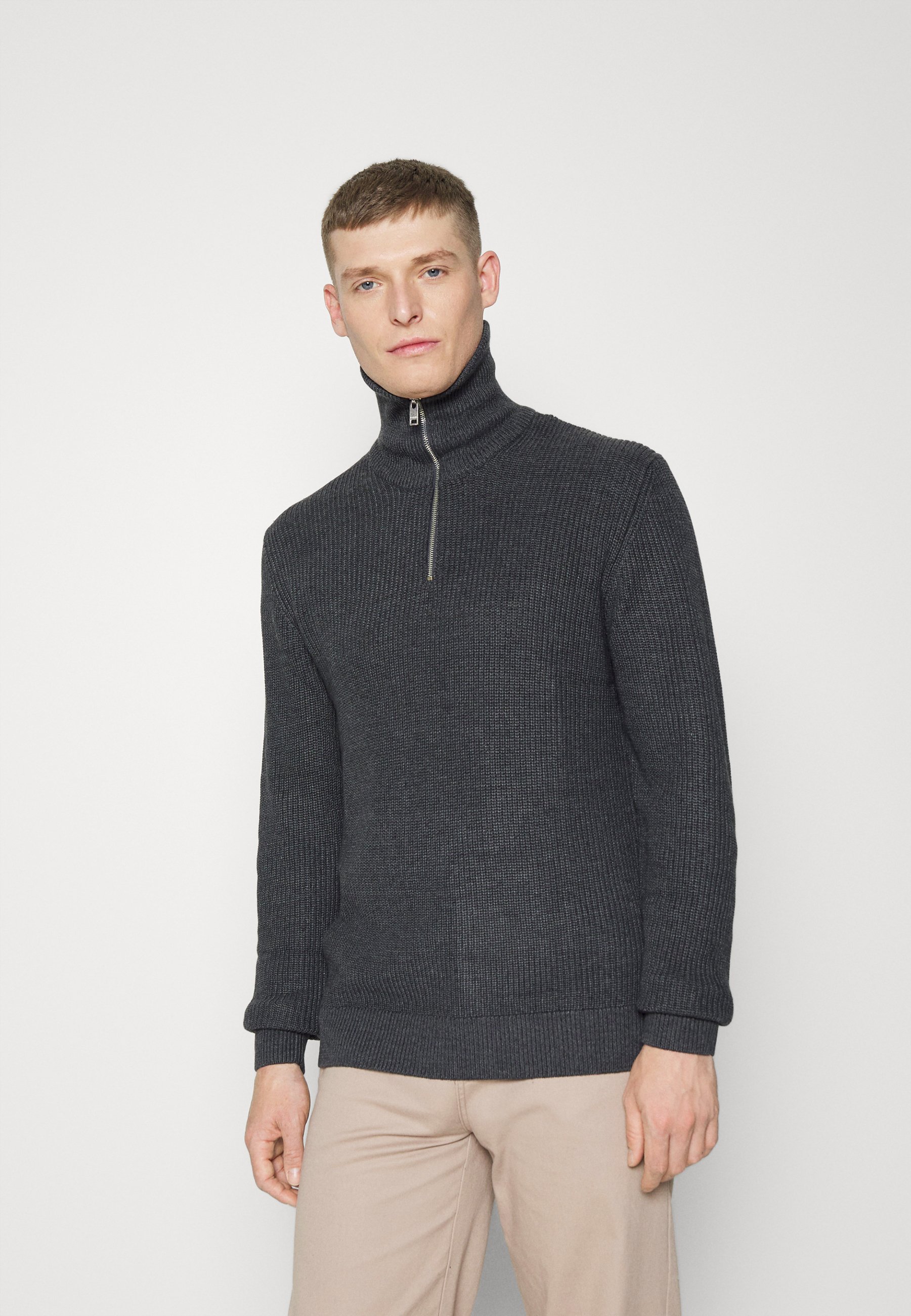 Zalando Dark Grey High Neck Jumper Solid SDPAPARAZZI Jumper Dark