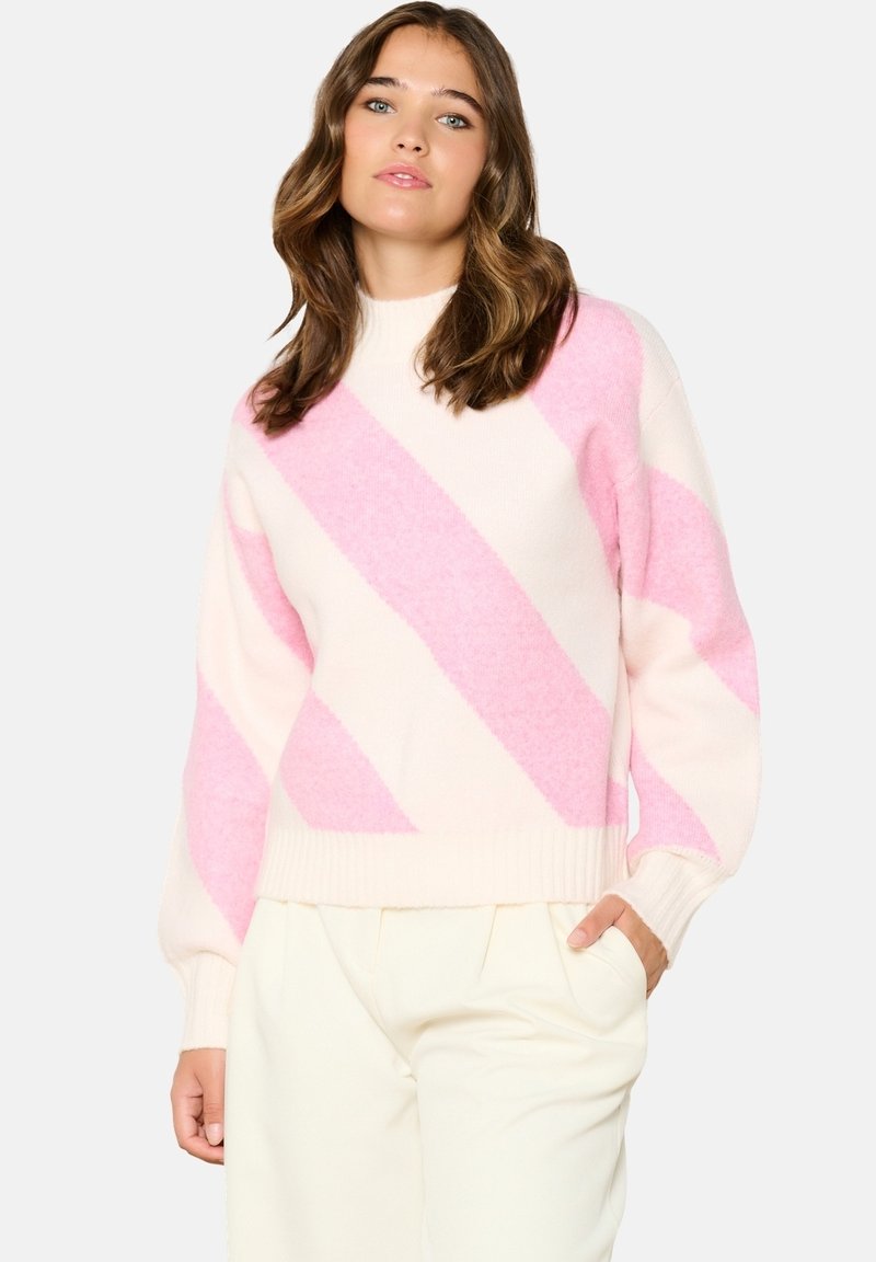 LolaLiza JACQUARD WITH STRIPES - Pulover - light pink