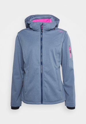 WOMAN JACKET ZIP HOOD - Giacca softshell - blue melange/malva