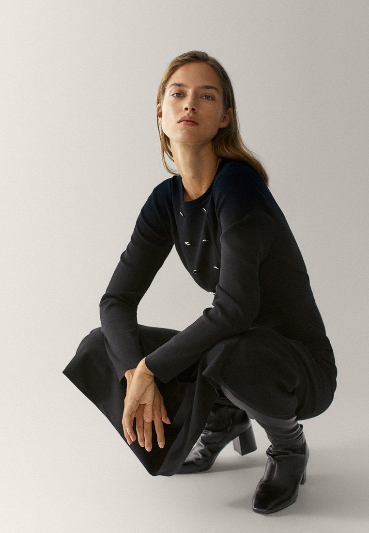 Massimo Dutti Stickad klänning black Zalando.se Massimo Dutti Stickad klänning black Zalando.se
