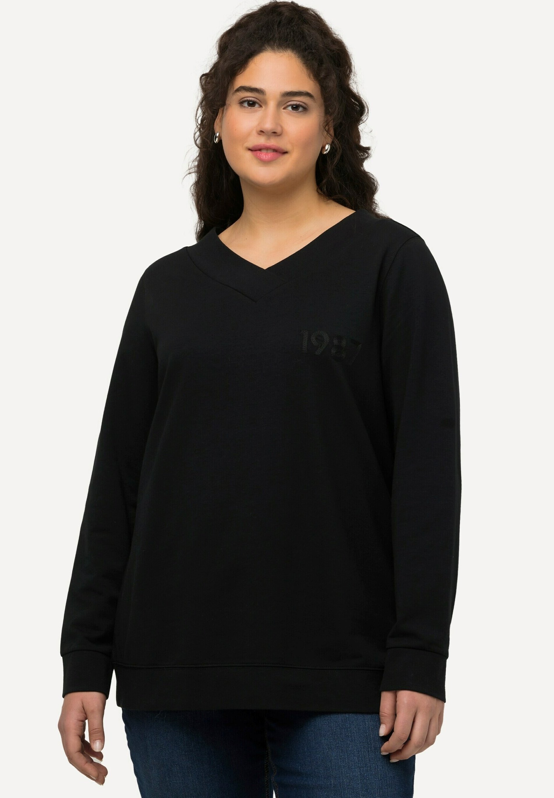 Große Größen Ulla Popken Pullover Schwarz Ulla Popken Sweatshirt