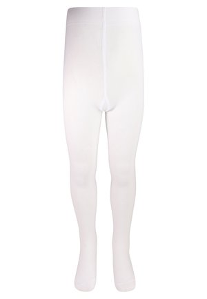 Collant bianchi con texture liscia, vita elastica, design a tutta lunghezza e punte rinforzate. Adatti per diverse occasioni.