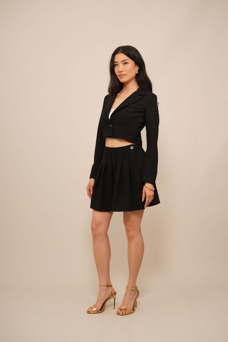 Jupe Courte Plissée Taille Haute – Style Paillettes & Ample – Parfaite Pour Sortir Ou Le Bureau