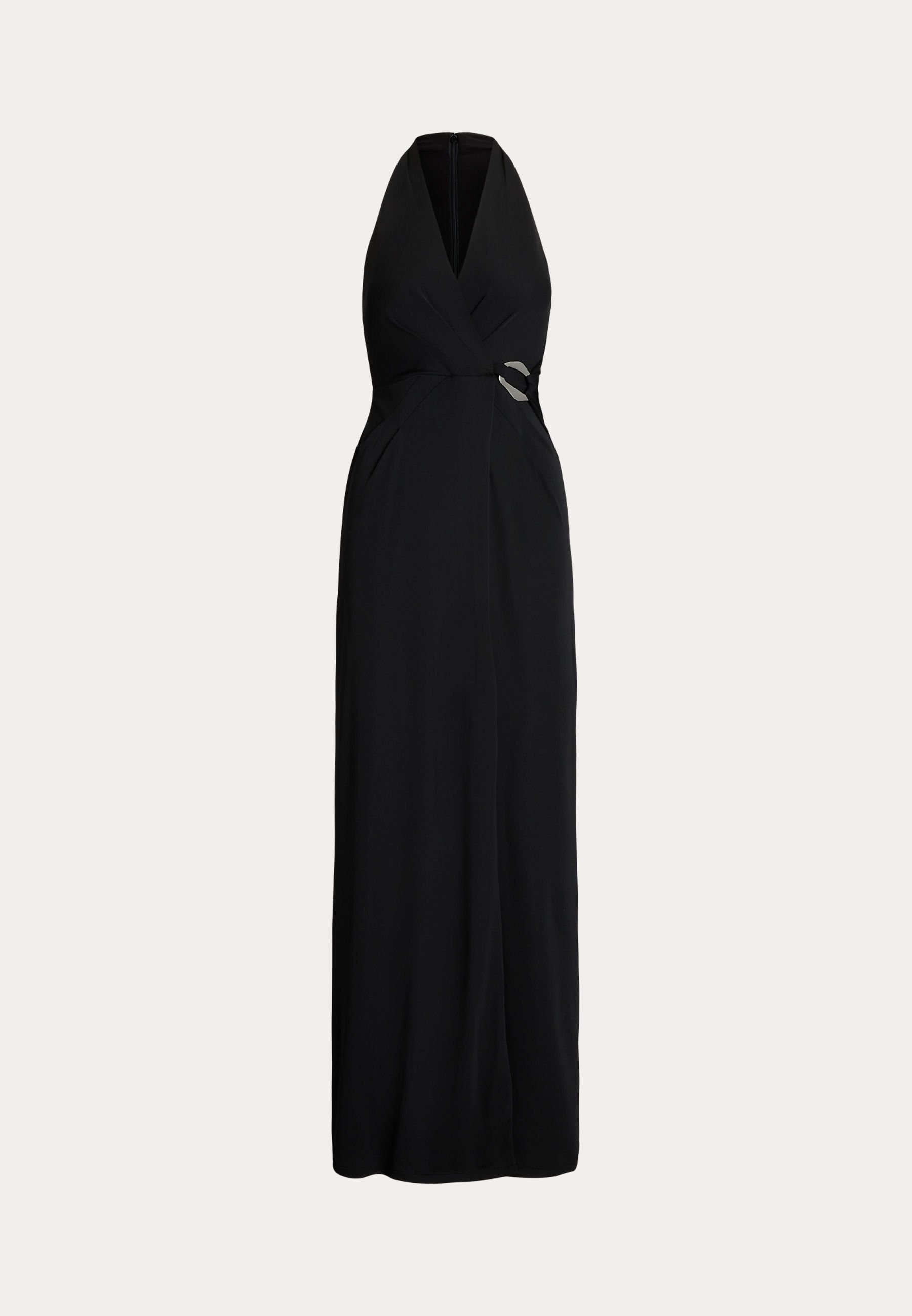 Ralph Lauren フォーマルドレス BEADED HALTER BLACK Lauren Ralph Lauren BUCKLE-TRIM STRETCH JERSEY HALTER GOWN