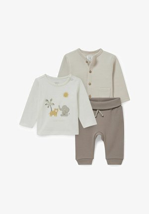 3 PACK - Trousers - beige