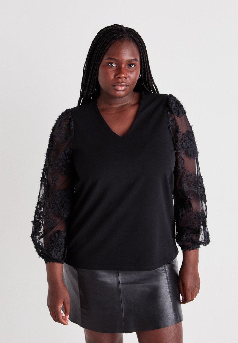 Vero Moda Curve VMCEMMALY  - Topper langermet - black