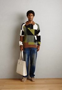 Scotch & Soda PATCH WORK LONG SLEEVE POLO - Jumper - muti-colour