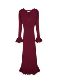KEYHOLE FRILL - Maksi garuma kleita - burgundy