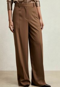 Reiss SOLENE WIDE LEG - Pantalon classique - tan