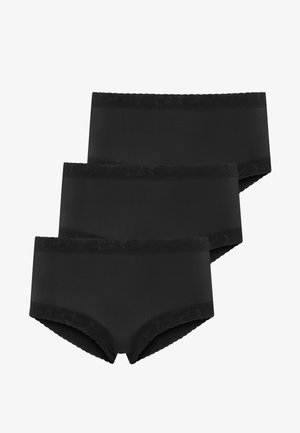Zwart onderbroeken set van drie, gemaakt van zachte stof met kanten afwerking langs de tailleband. Beschikt over een glad, naadloos ontwerp.