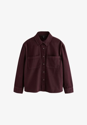 Next, TALL FIT - LONG SLEEVE DENIM SHIRT - Hemdbluse - burgundy red