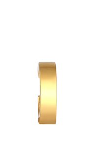 Goldfarbener Ring mit einer glatten, polierten Oberfläche. Verfügt über ein abgerundetes Banddesign. Keine sichtbaren Muster oder Akzente.