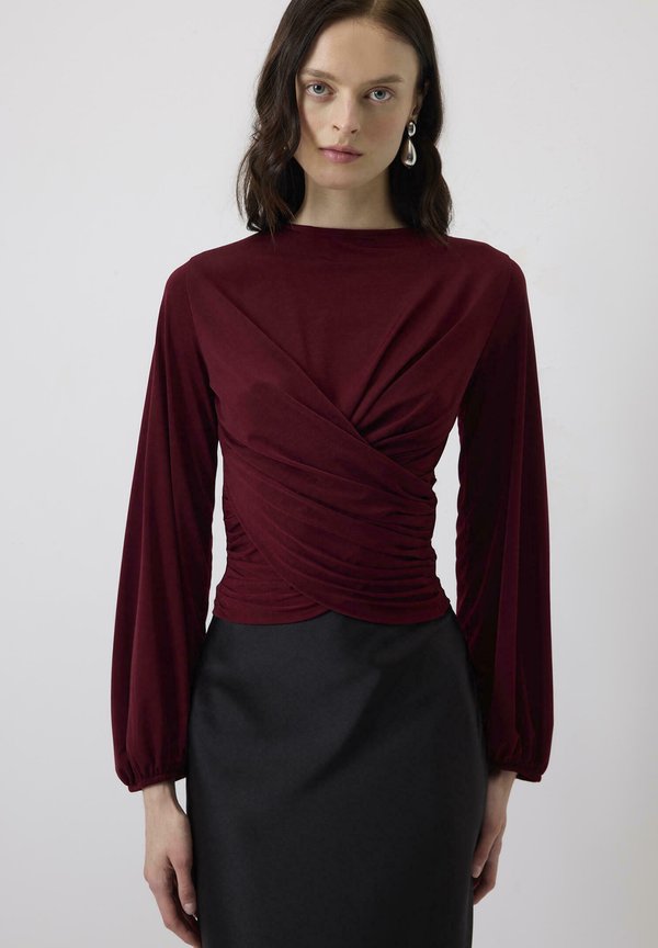 DRAPED - Bluse - burgundy