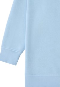 Sweat-shirt bleu clair avec poignets et ourlet côtelés, en tissu doux et lisse.